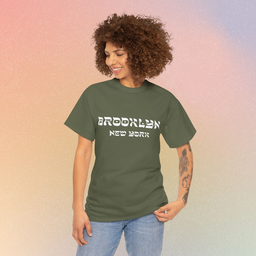 Brooklyn New York Hebrew Script - Unisex Heavy Cotton Tee