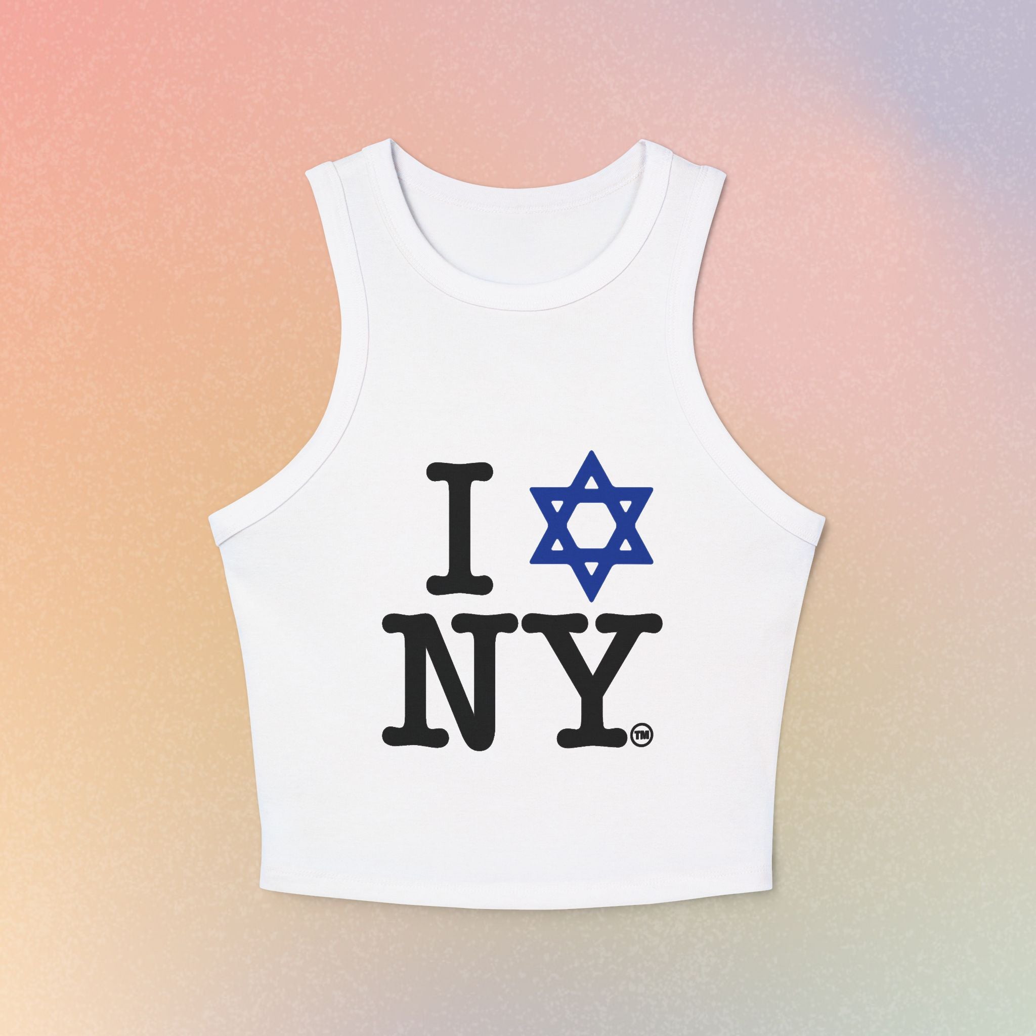 I Love New York Jewish Star Women's Micro Rib Racer Tank Top | New York Jewish Pride