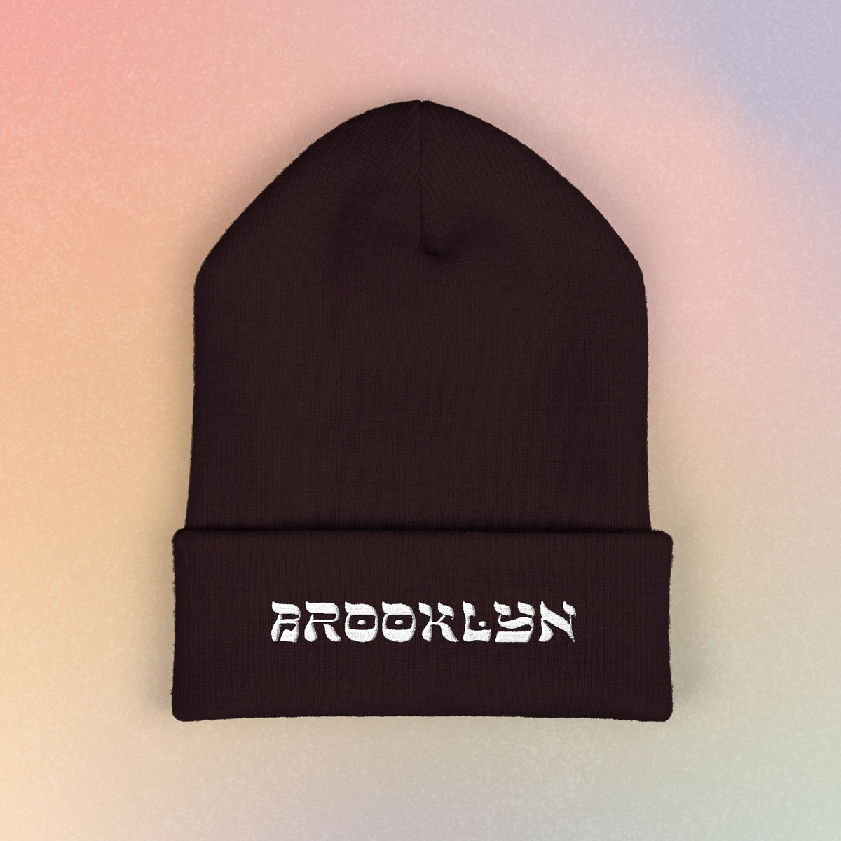 Brooklyn Hebrew Style Font Classic Cuffed Beanie (Embroidery)
