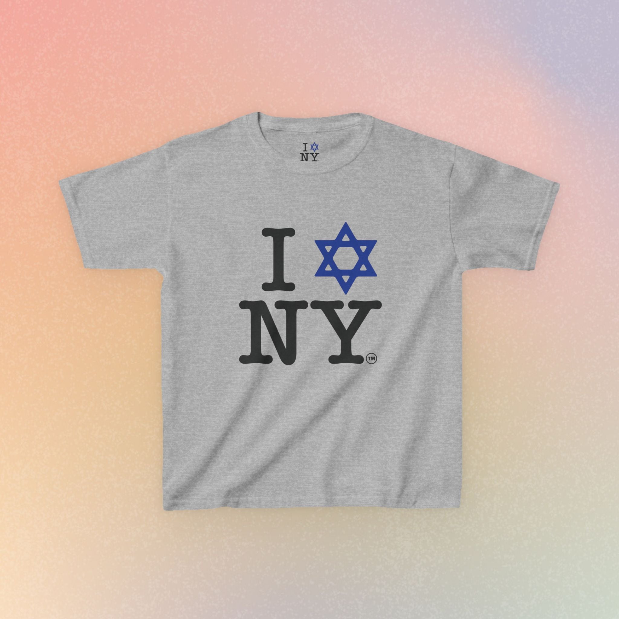 Kids I Jewish Star Love NY T-Shirt — Youth Jewish New York Pride Tee