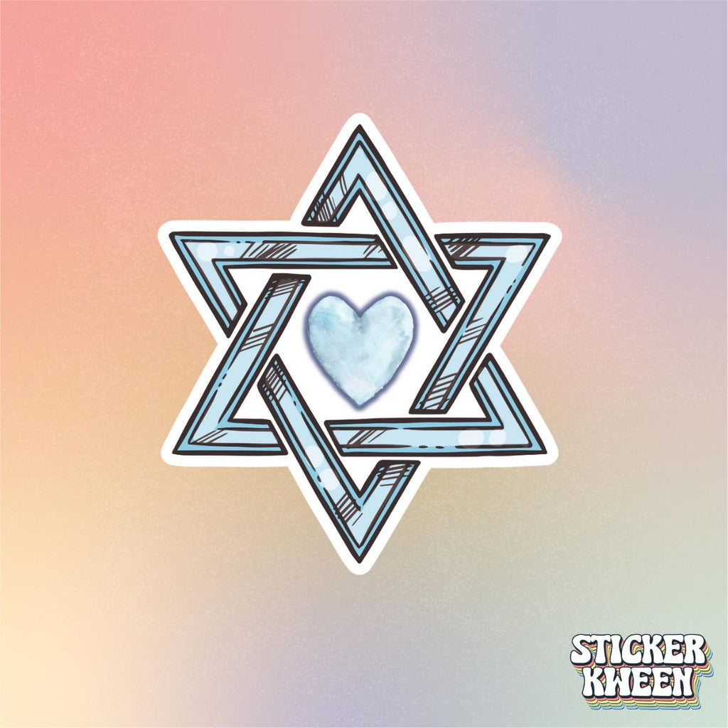Magen David Heart Sticker