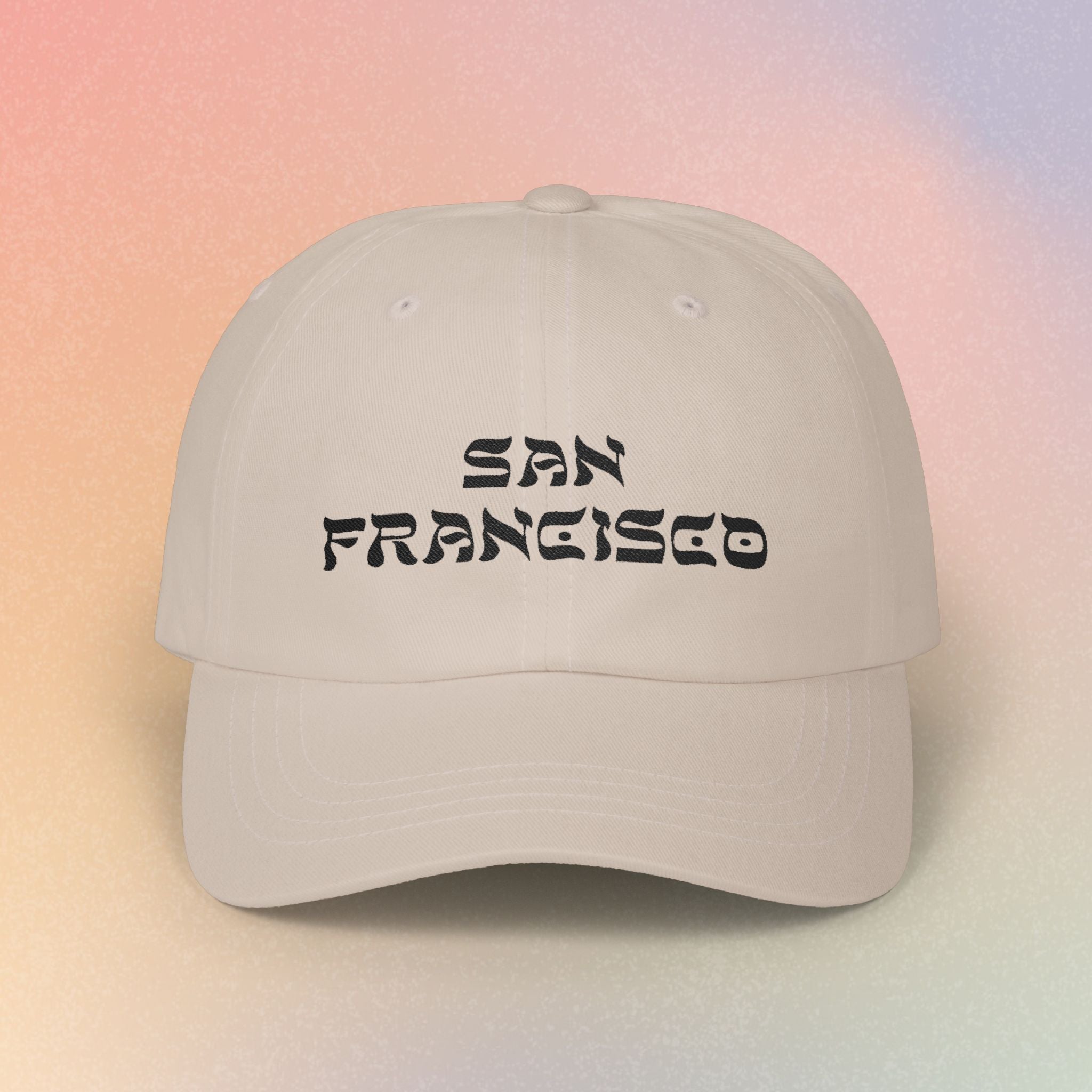 San Francisco Hebrew Style Font Baseball Hat | SF Jewish Pride (Light Colors)