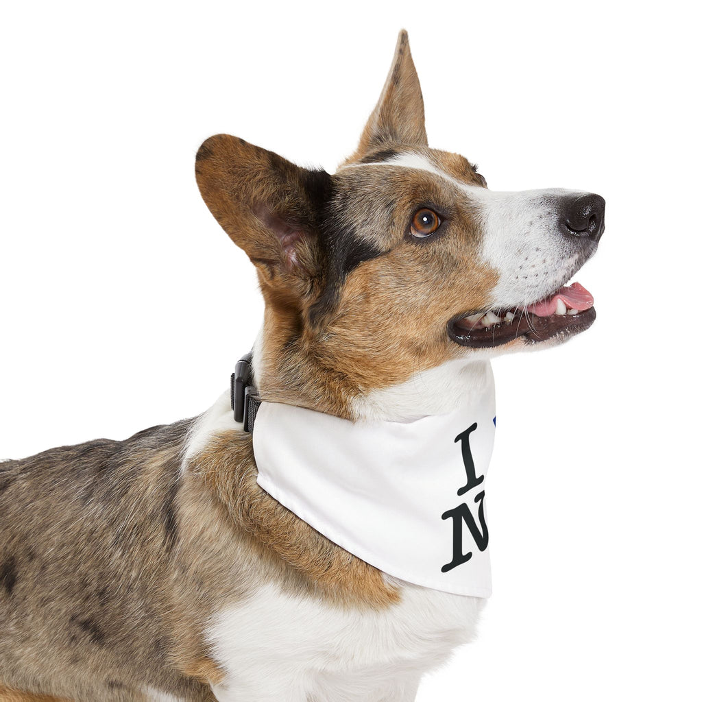 I LOVE NY Jewish Star (WHITE) Pet Bandana Collar Dog/Cat