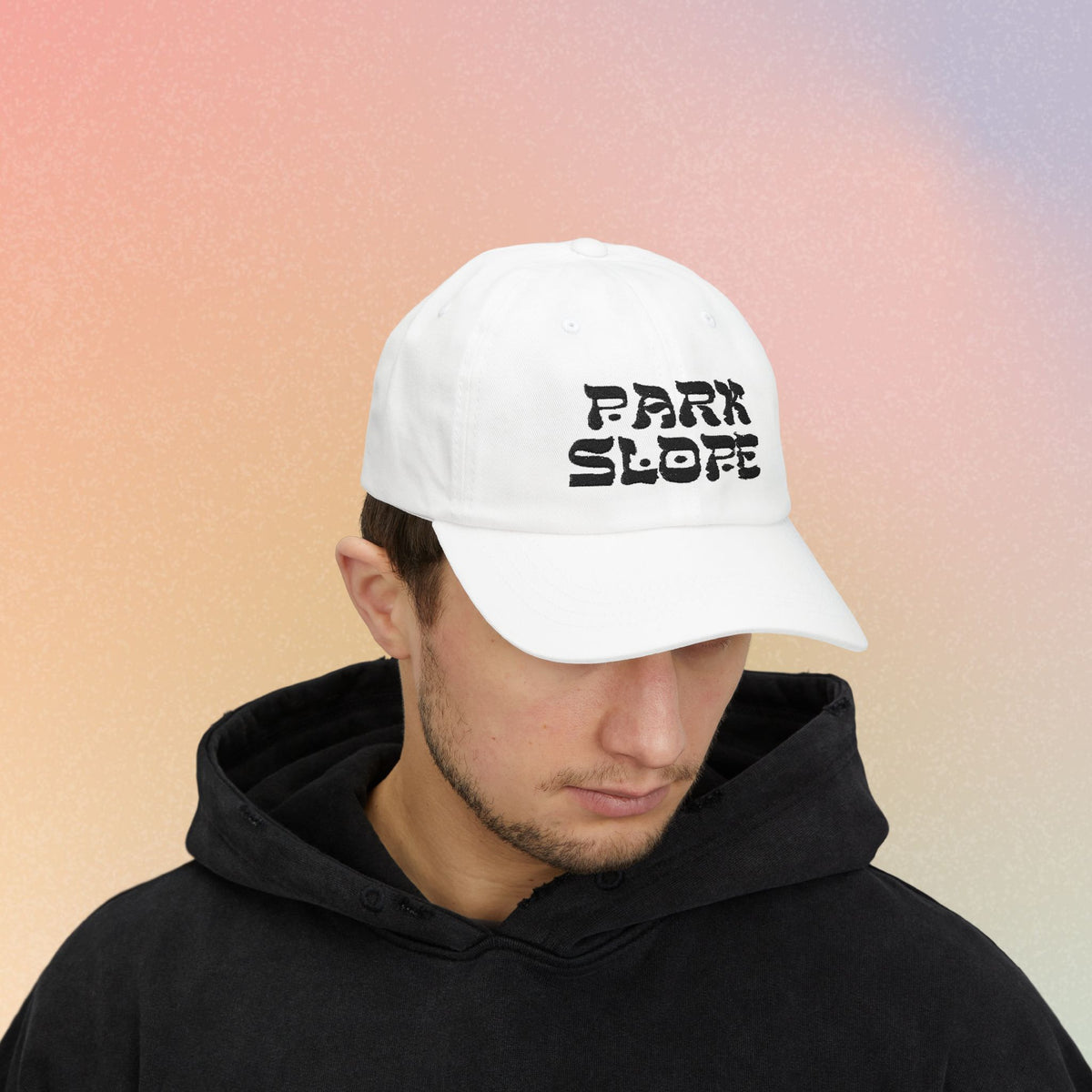 Park Slope Hebrew Font Baseball Cap | NYC Jewish Pride (Light Colors)
