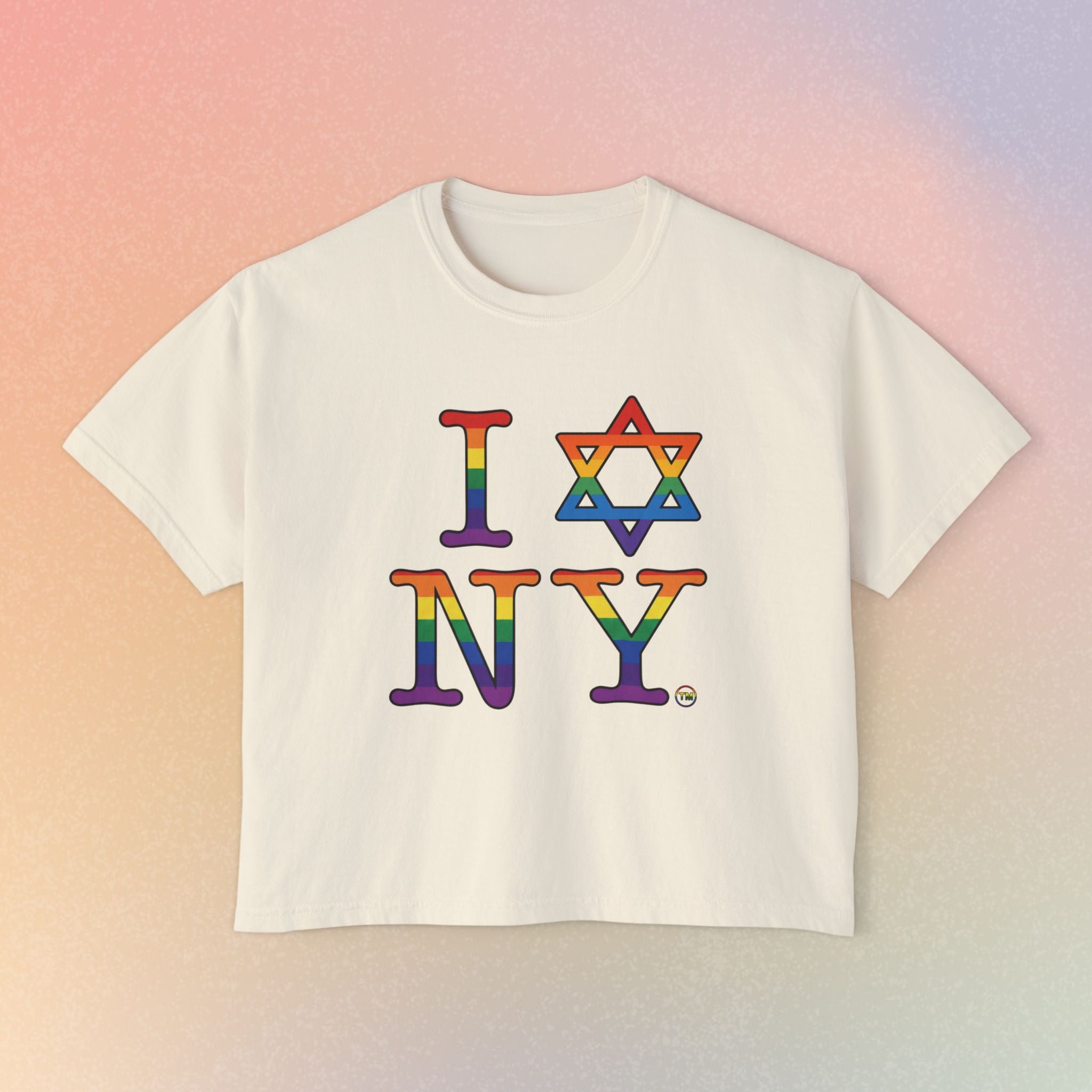 I Love NY Jewish Star LGBTQ Jewish Pride Women's Boxy Tee