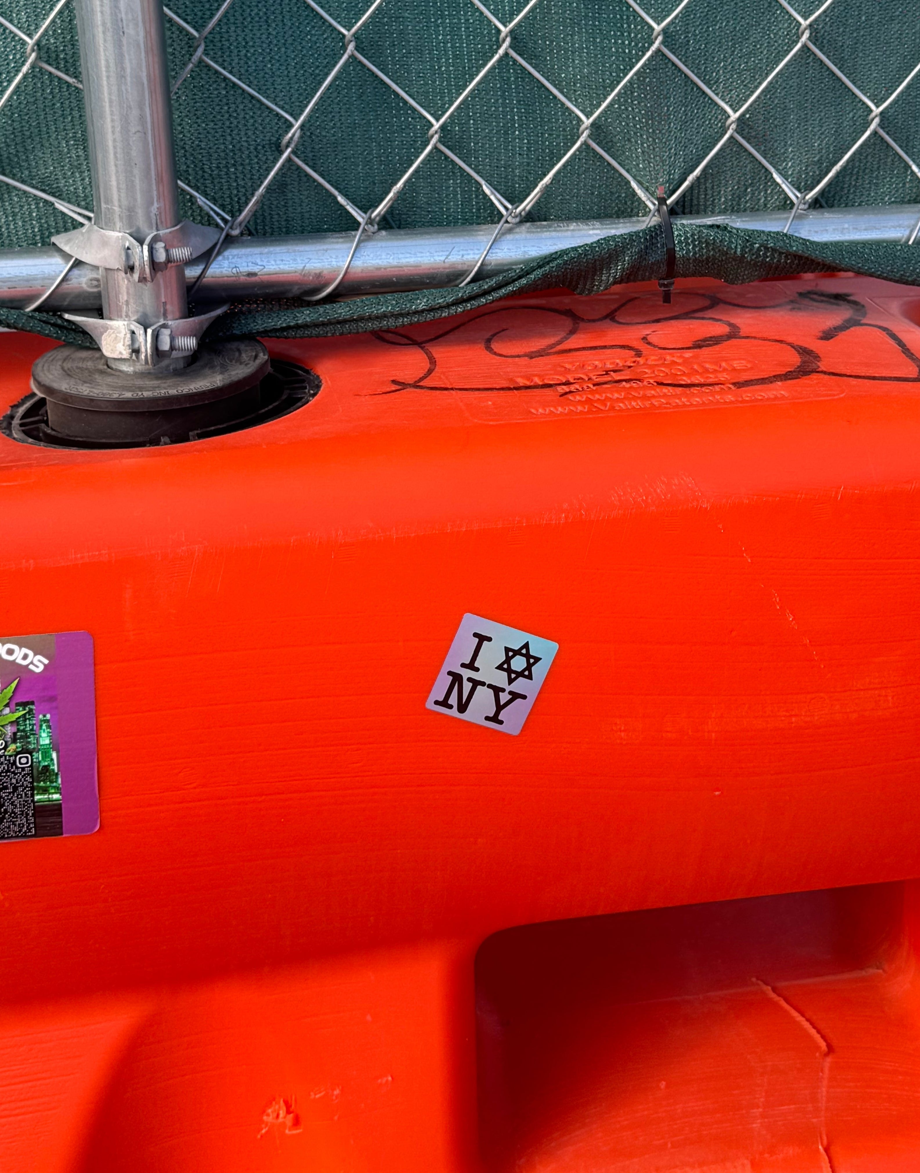 I LOVE NEW YORK (50pc) Jewish Star Holographic Thermal Stickers