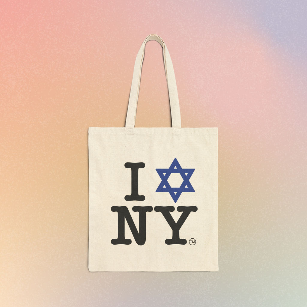 I Star NY Canvas Tote Bag — Jewish New York Pride Cotton Shopper