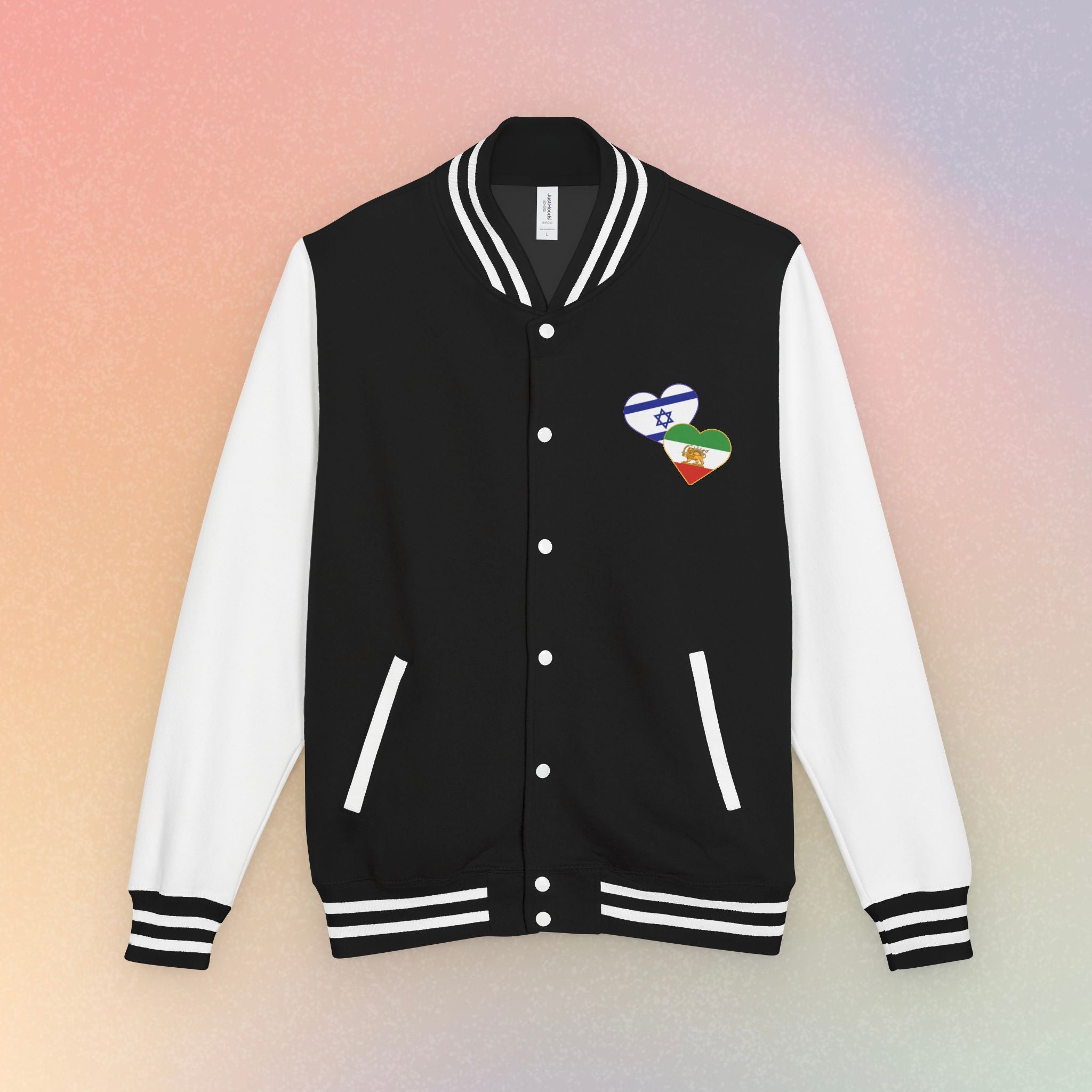 Persian Israeli Heart Flag Letterman Jacket | Varsity Jacket