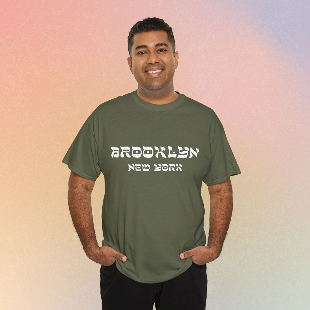 Brooklyn New York Hebrew Script - Unisex Heavy Cotton Tee