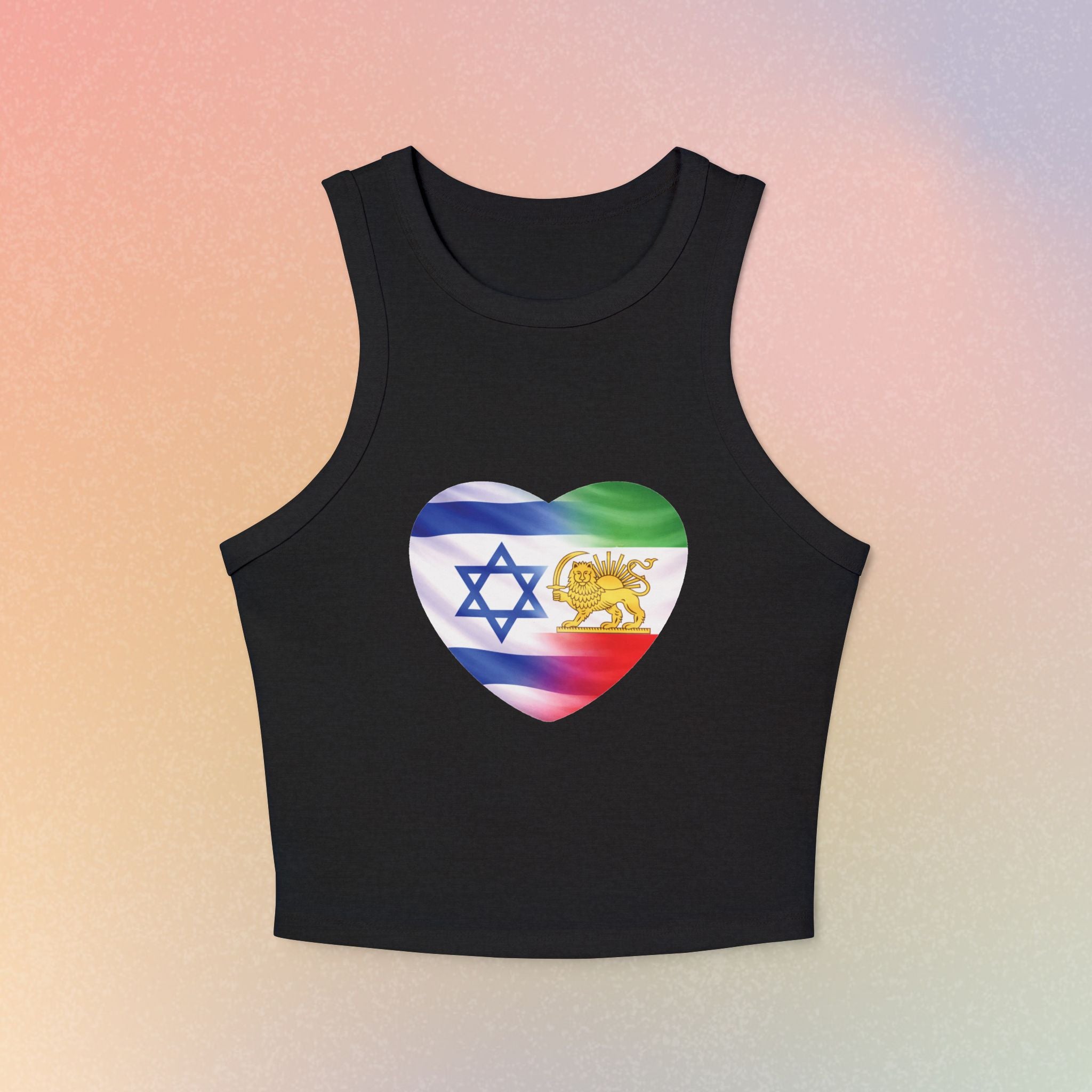 Persian Israeli Flag Heart Women's Tank Top | Israeli and Persian Pride Lion