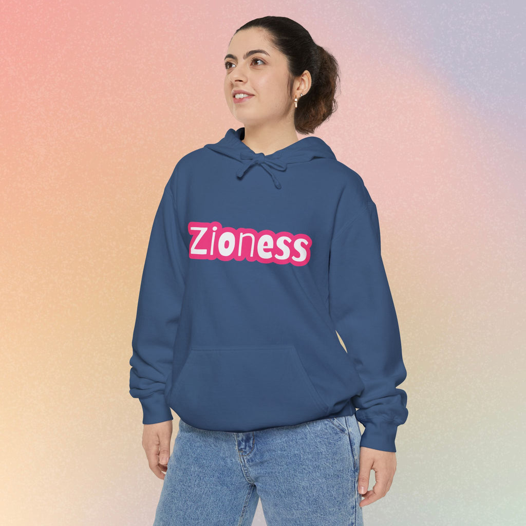 Zioness Hoodie — Pink Retro Logo Pullover