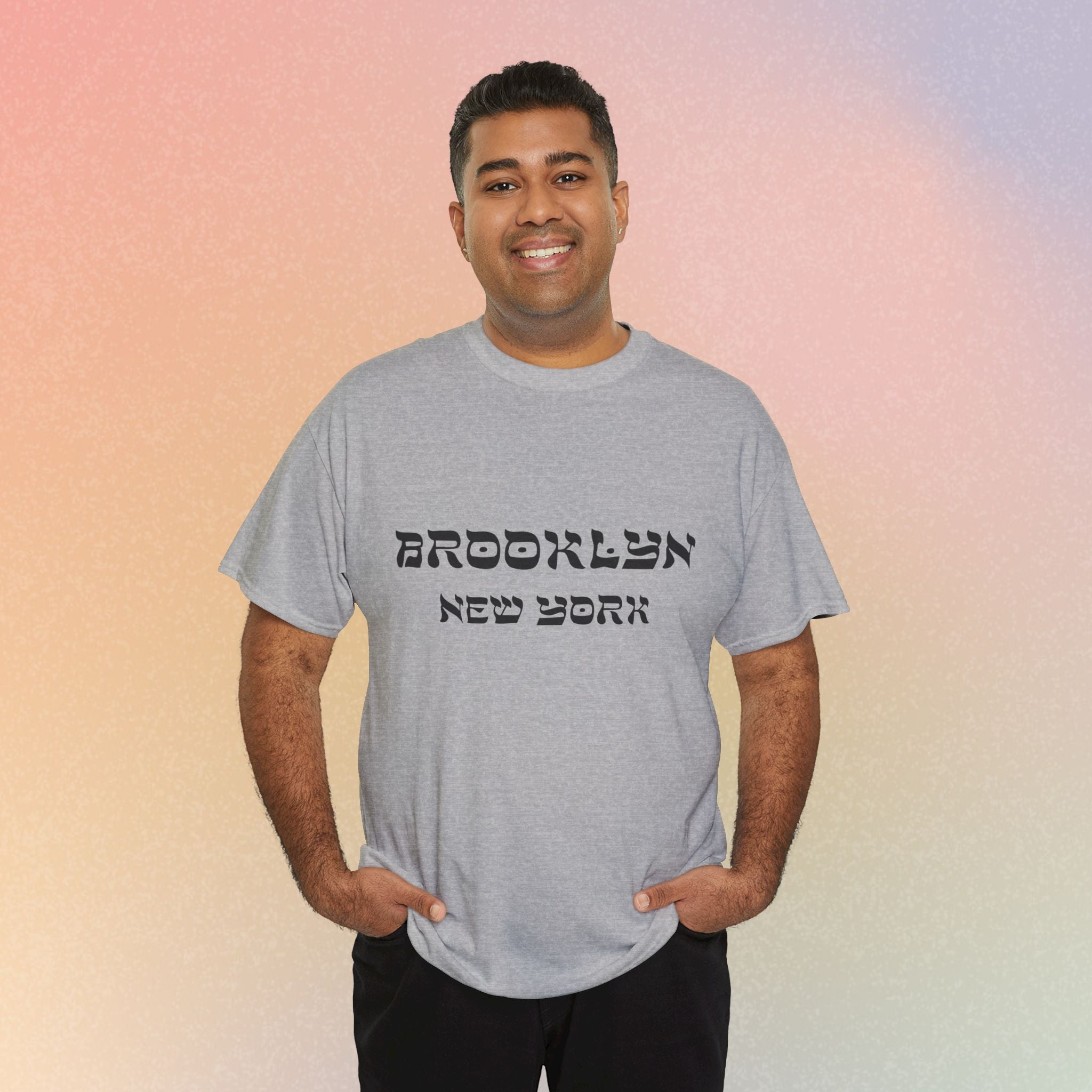 Brooklyn New York Hebrew Script - Unisex Heavy Cotton Tee