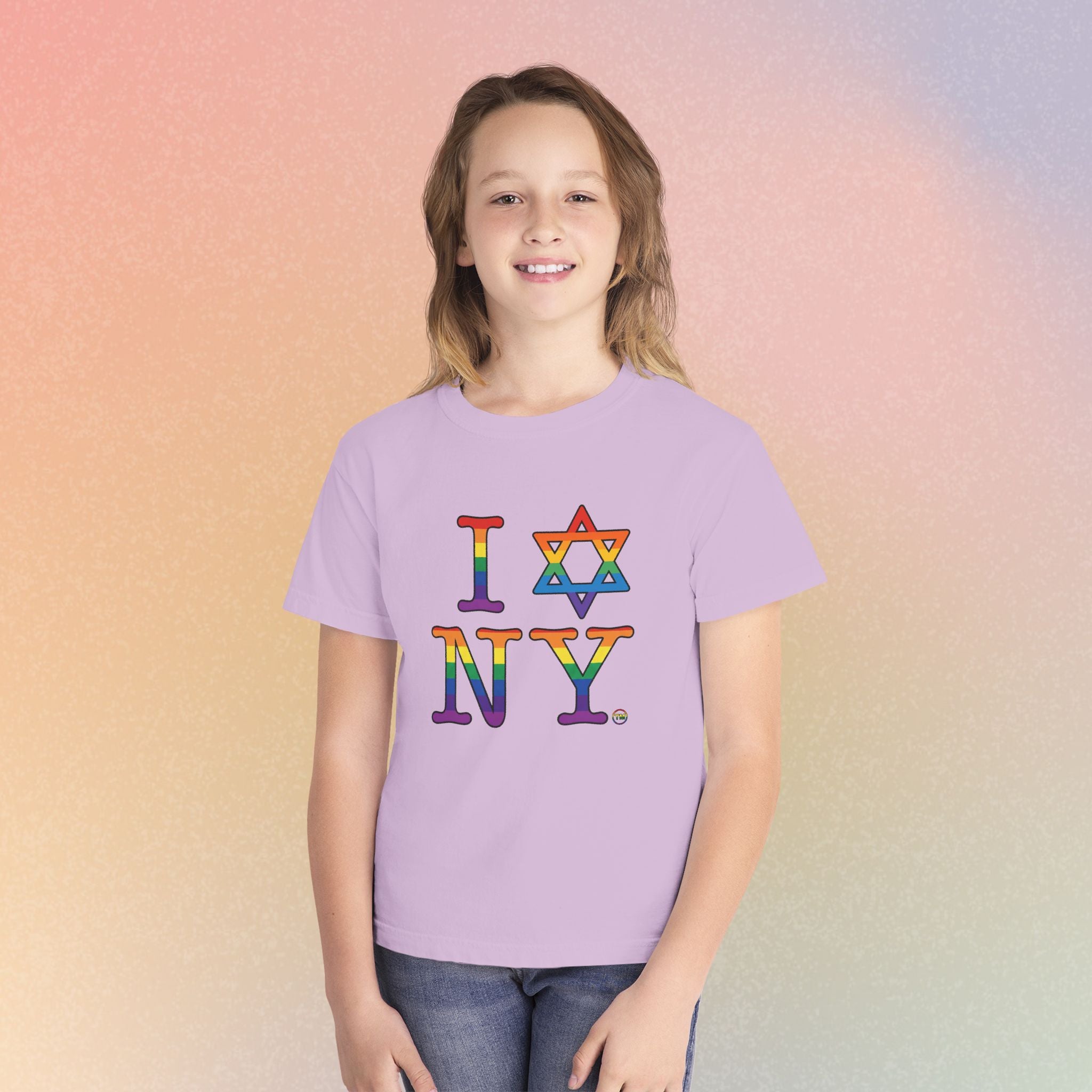 I Love NY Jewish Star LGBTQ Pride Youth Midweight Tee