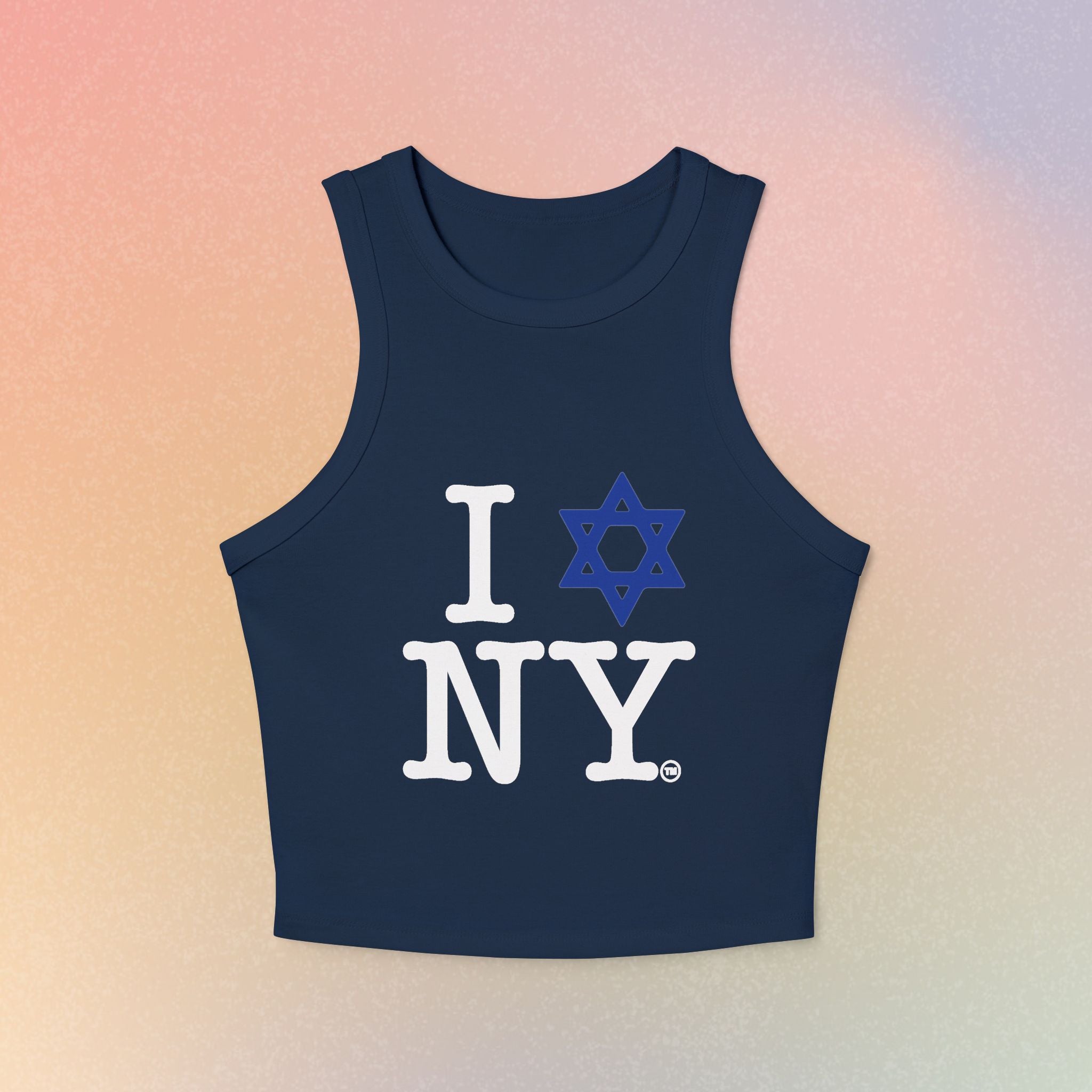 I Love New York Jewish Star Women's Micro Rib Racer Tank Top | New York Jewish Pride