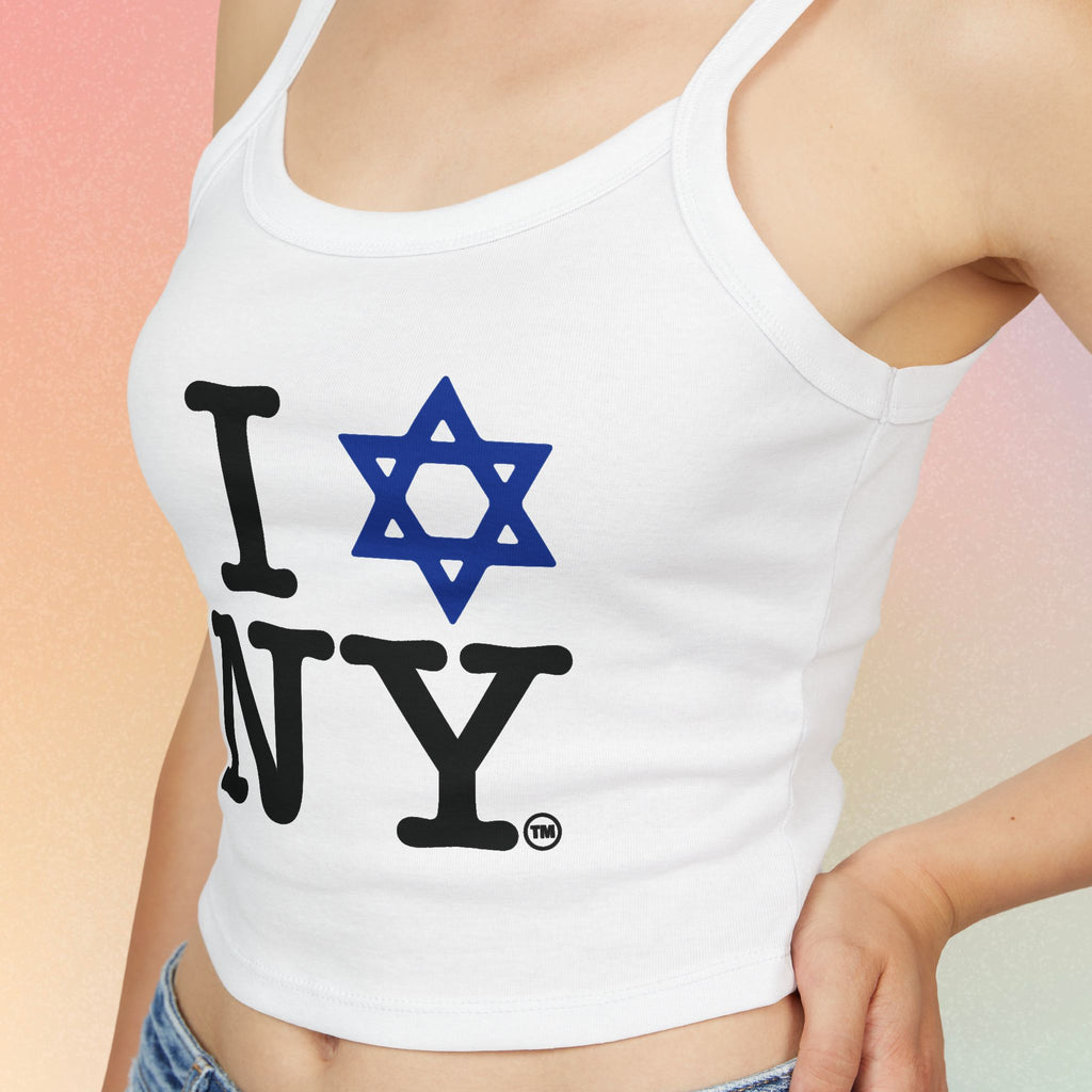 I Love New York Jewish Star Tank Top — Jewish Pride NYC Spaghetti Strap Crop