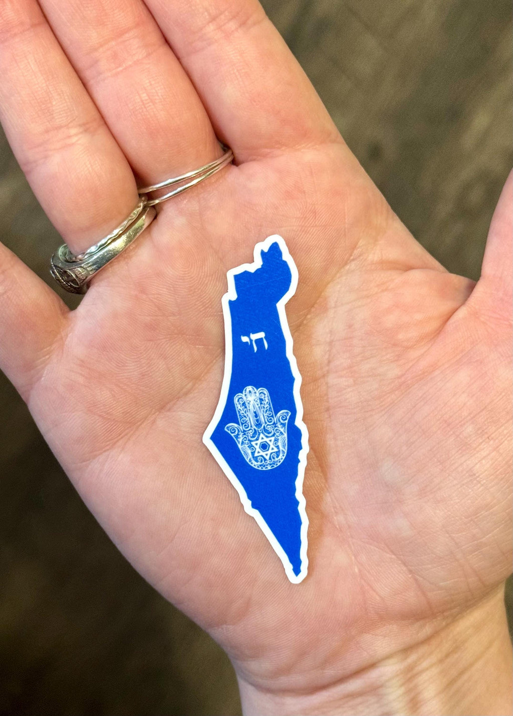 Israel Map Hamsa Chai Sticker
