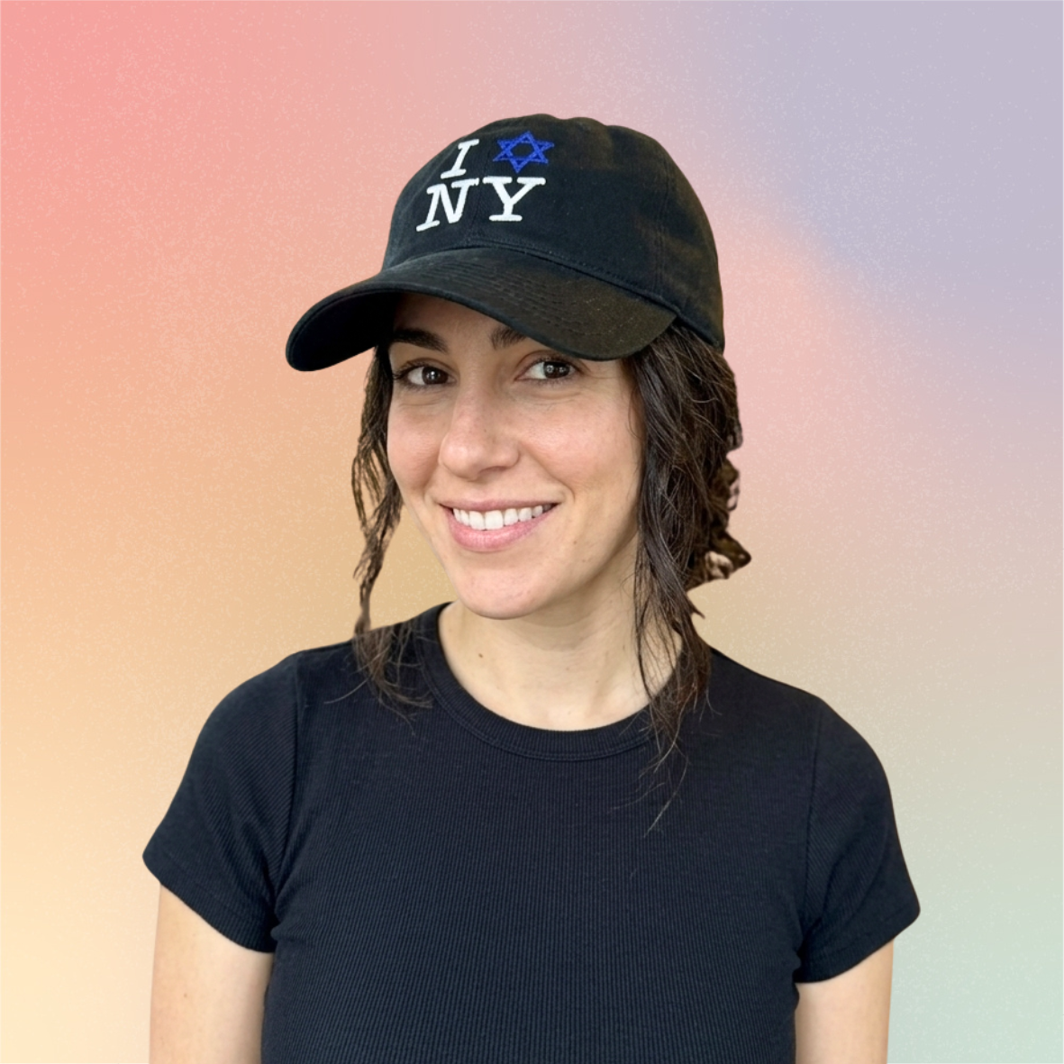 I Love NY Jewish Star Embroidered Baseball Cap | New York Jewish Pride