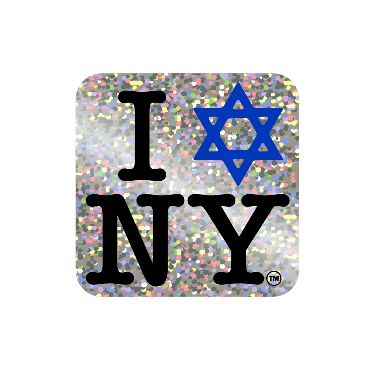 I LOVE NEW YORK Jewish Star GLITTER HOLOGRAPHIC Stickers (Copy)