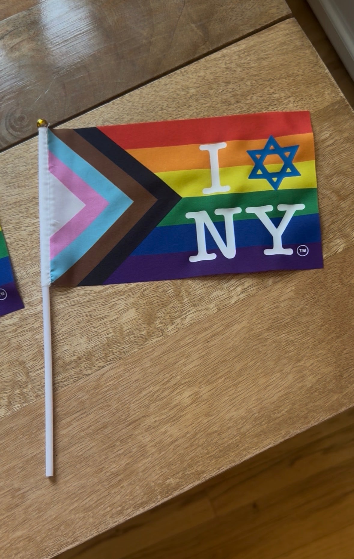 Mini I Love NY Magen David Pride Hand Flag