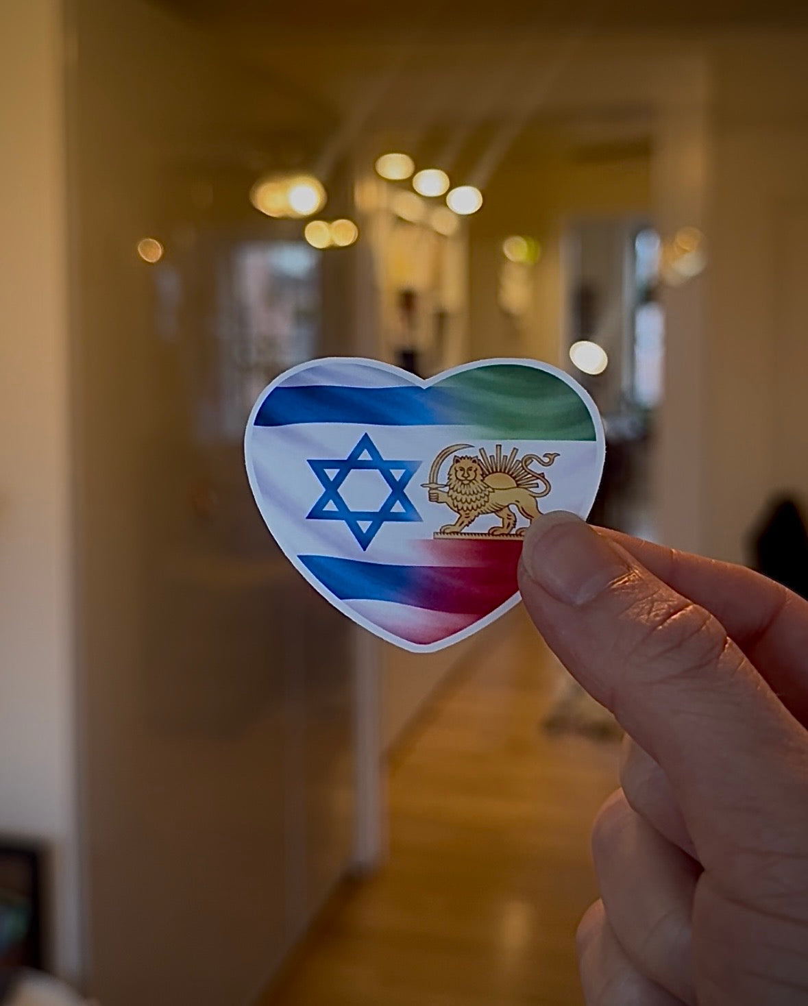 Persian Israeli Flag Heart Stickers