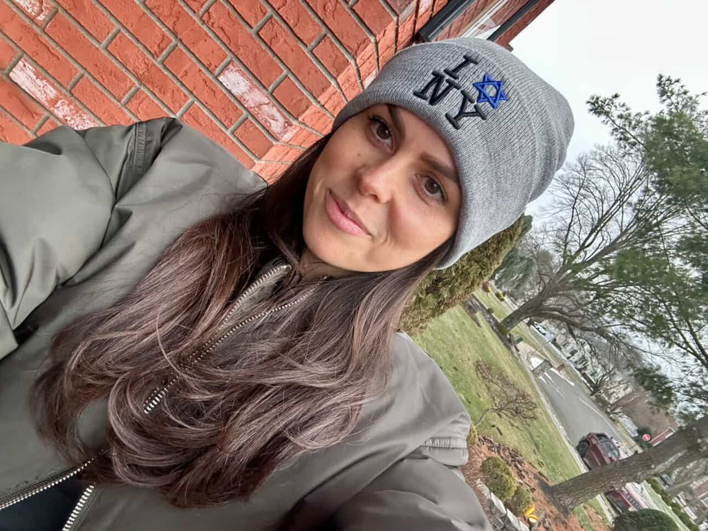 I Star of David Love NY Knit Embroidered Beanie | Jews Love New York