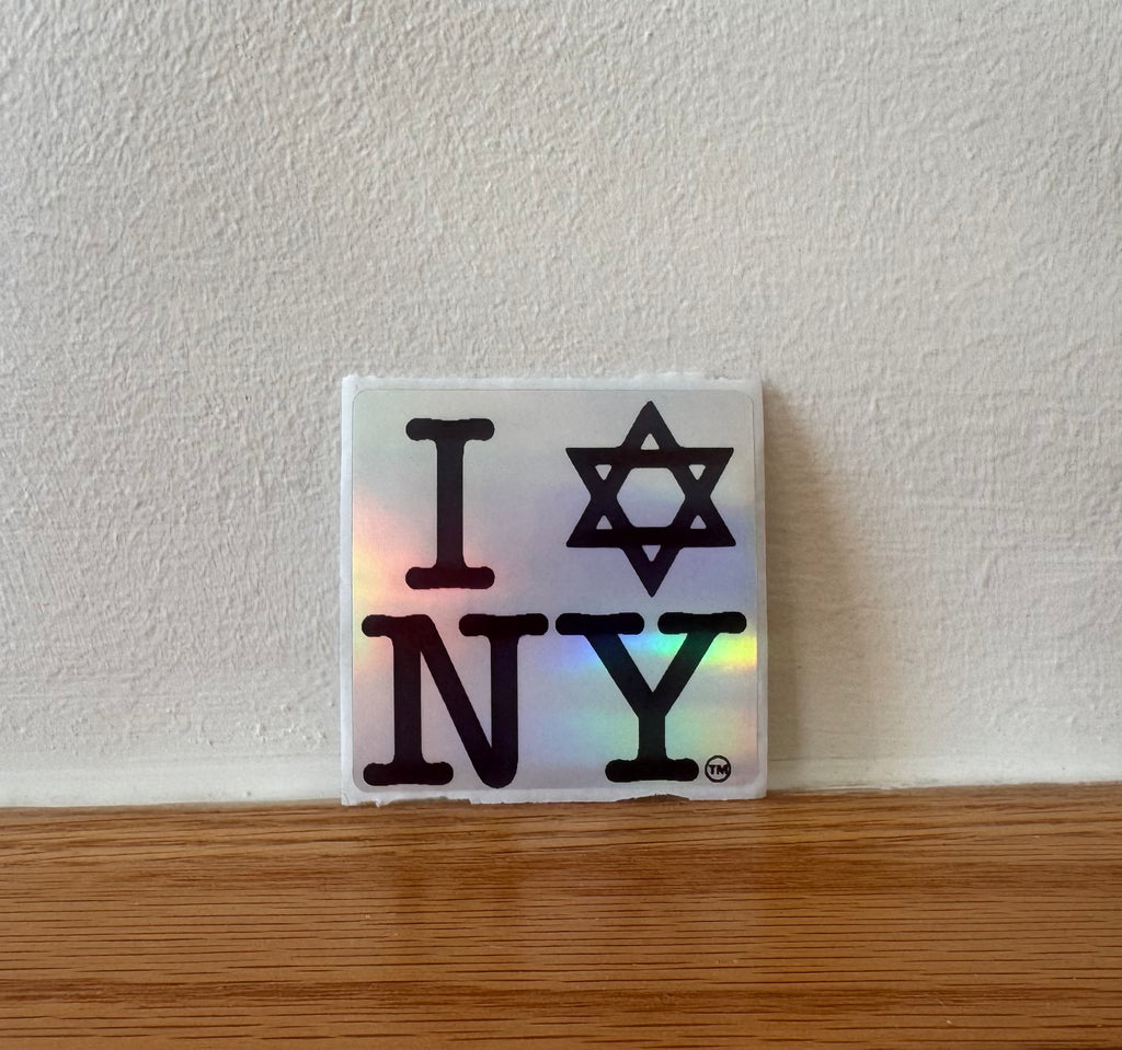 I LOVE NEW YORK (100pc) Jewish Star Holographic Thermal Stickers