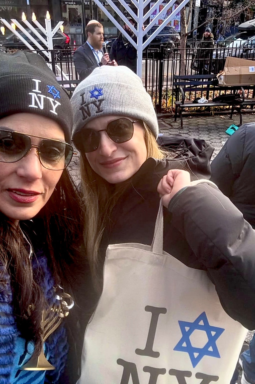 I Star of David Love NY Knit Embroidered Beanie | Jews Love New York