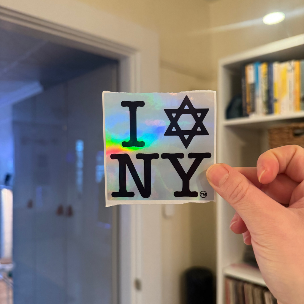 I LOVE NEW YORK (100pc) Jewish Star Holographic Thermal Stickers
