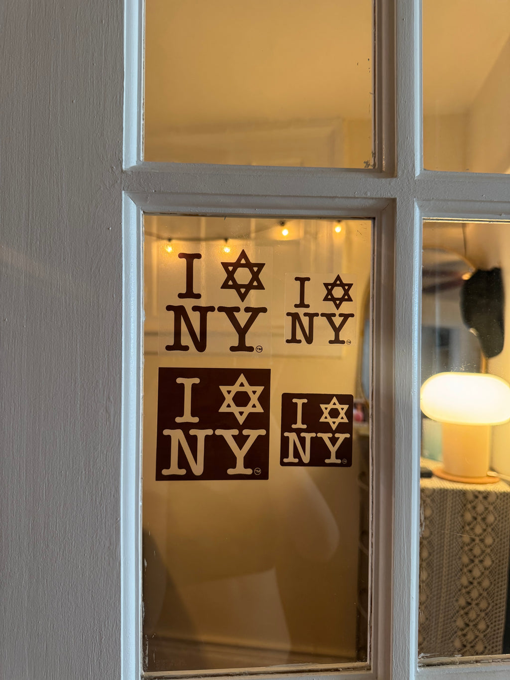 I LOVE NEW YORK (100pc) Jewish Star Holographic & Clear Thermal Stickers