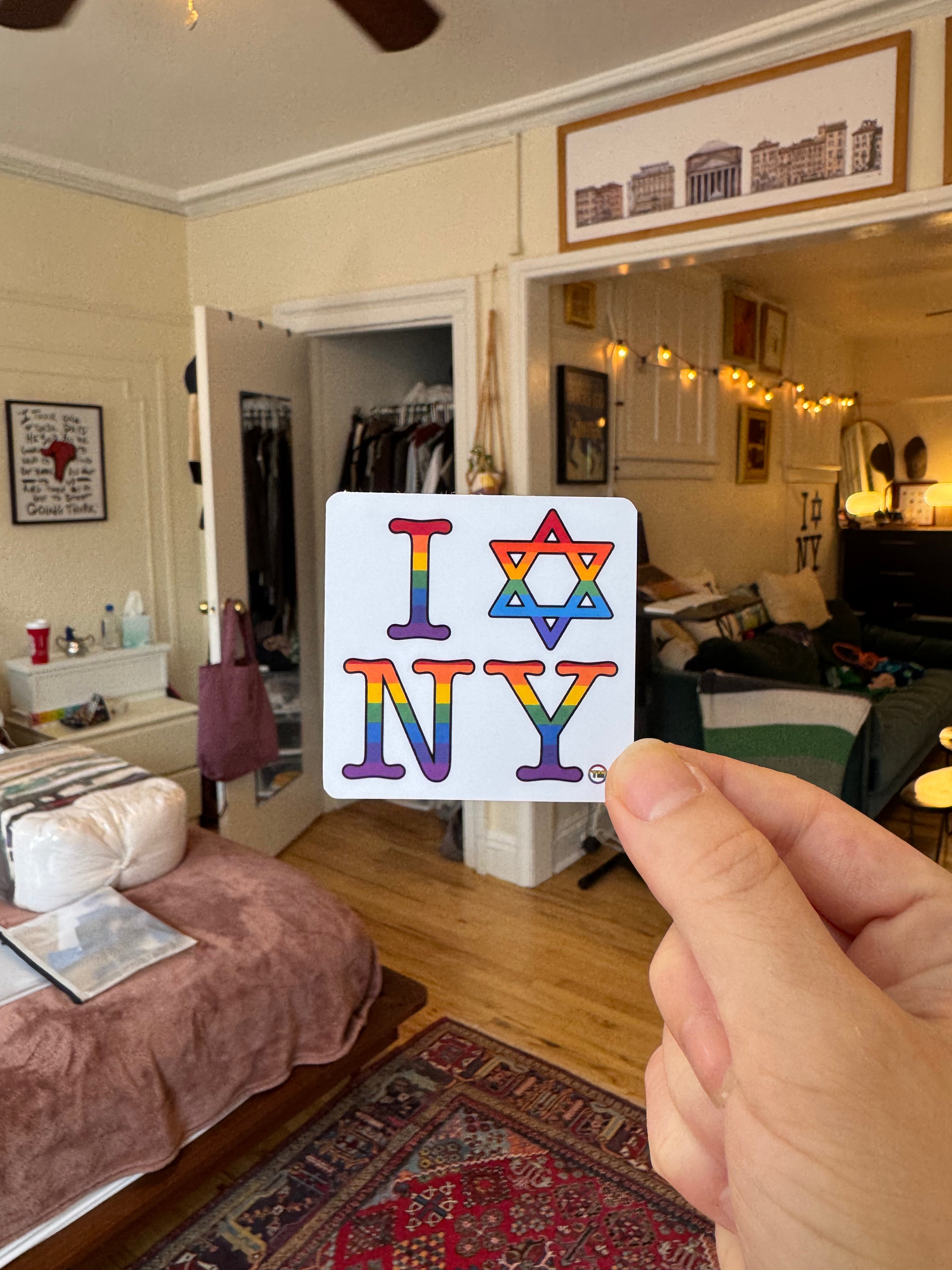 I Love New York Jewish Star LGBTQ Pride Sticker