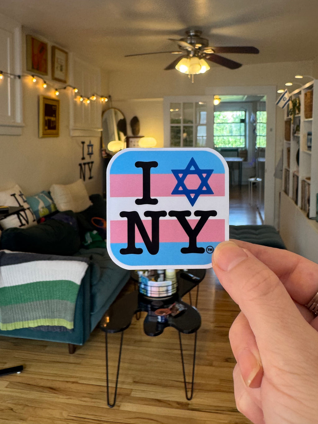 I Love New York Jewish Star Trans Pride Sticker