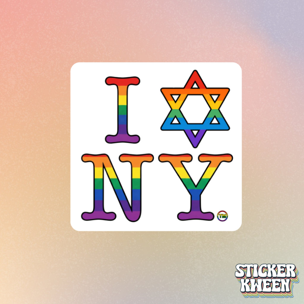 I Love New York Jewish Star LGBTQ Pride Sticker