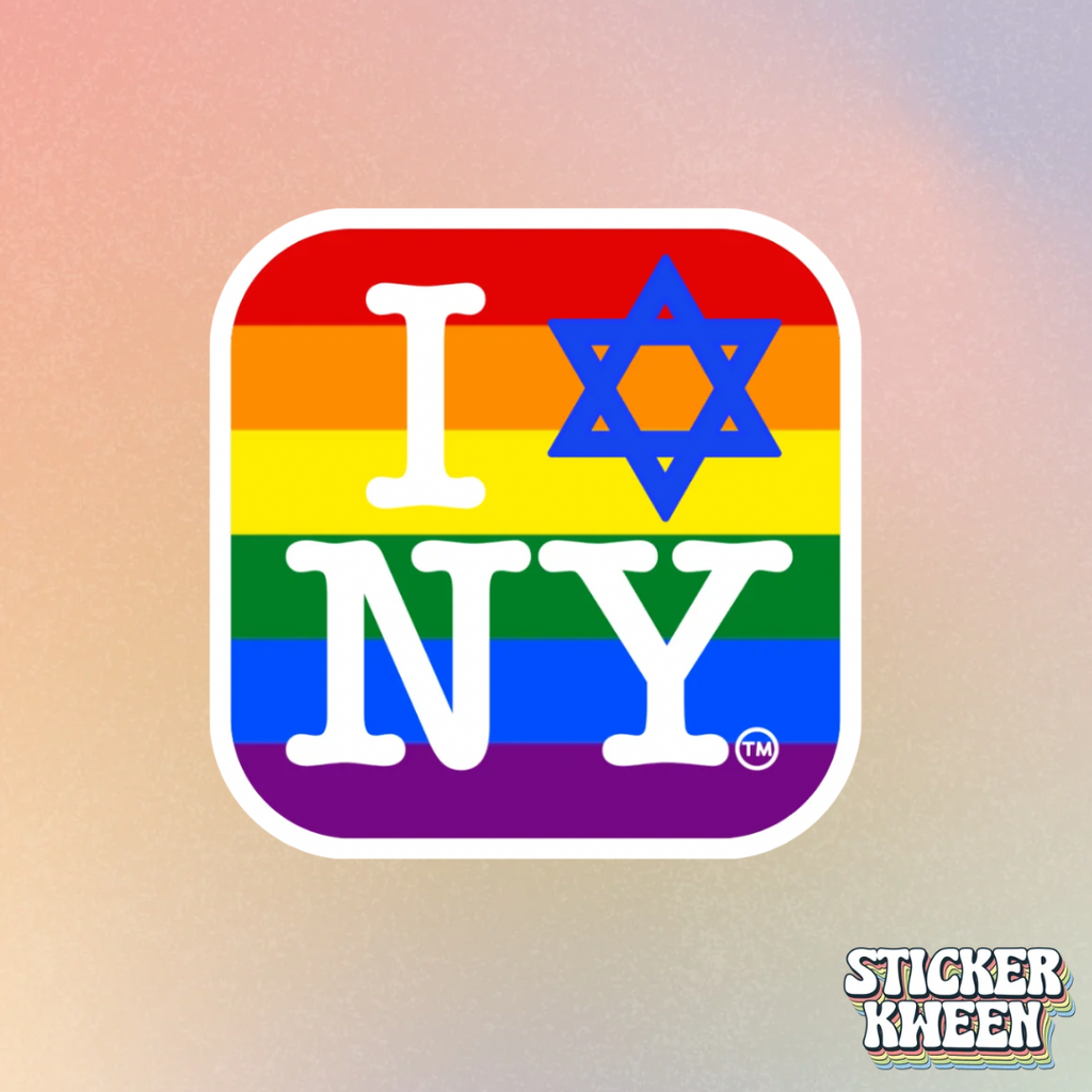 I Love New York Jewish Star LGBTQ Pride Sticker