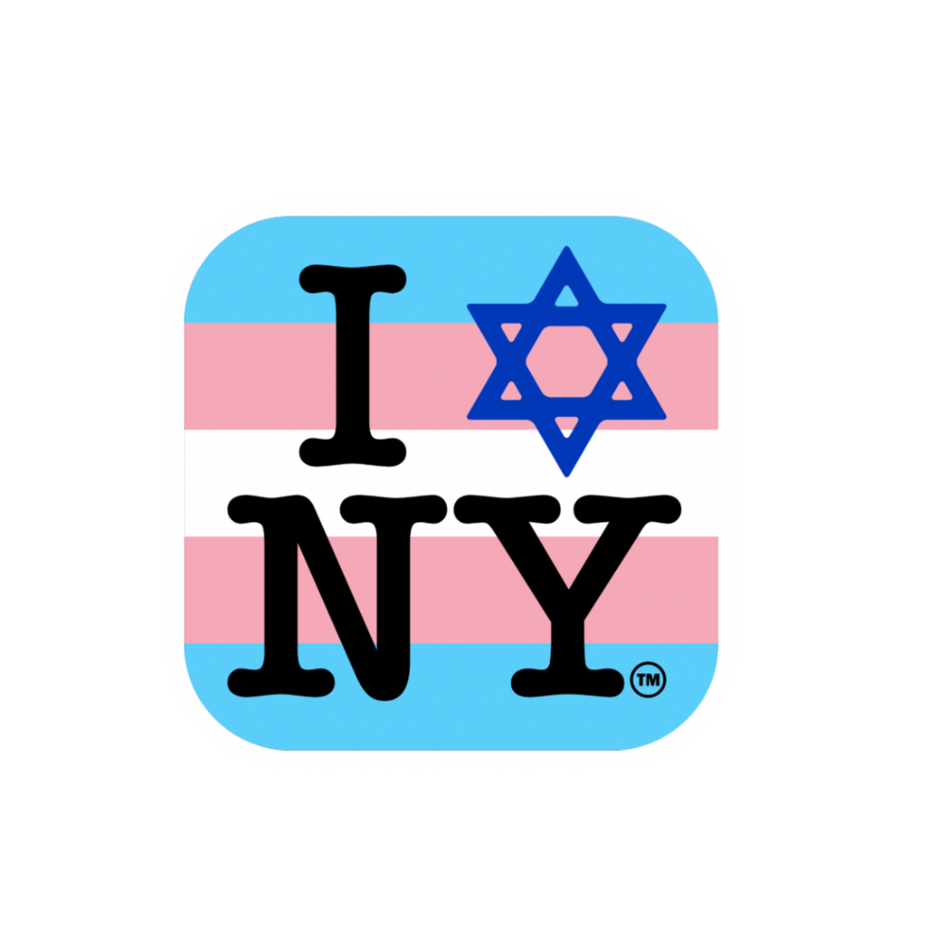 I Love New York Jewish Star Trans Pride Sticker