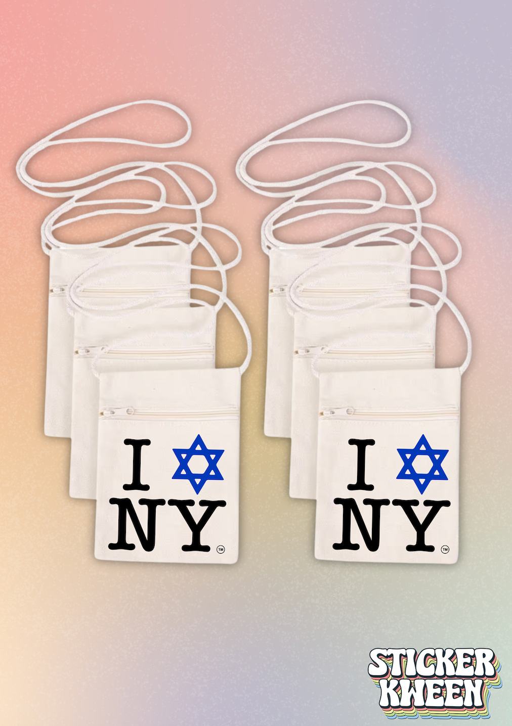 I LOVE NEW YORK Canvas Cross Body Bag/Phone Holder