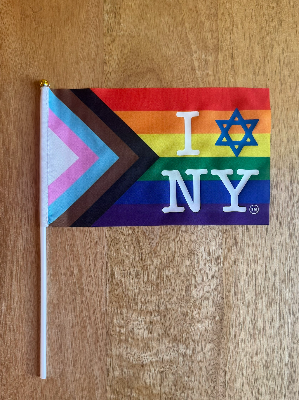 Mini I Love NY Magen David Pride Hand Flag