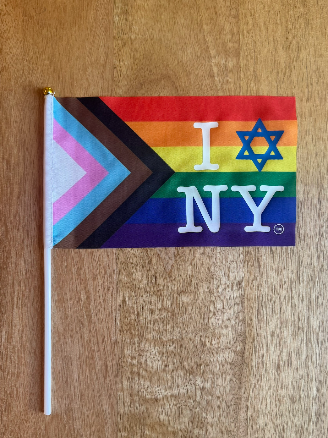 Mini I Love NY Magen David Pride Hand Flag
