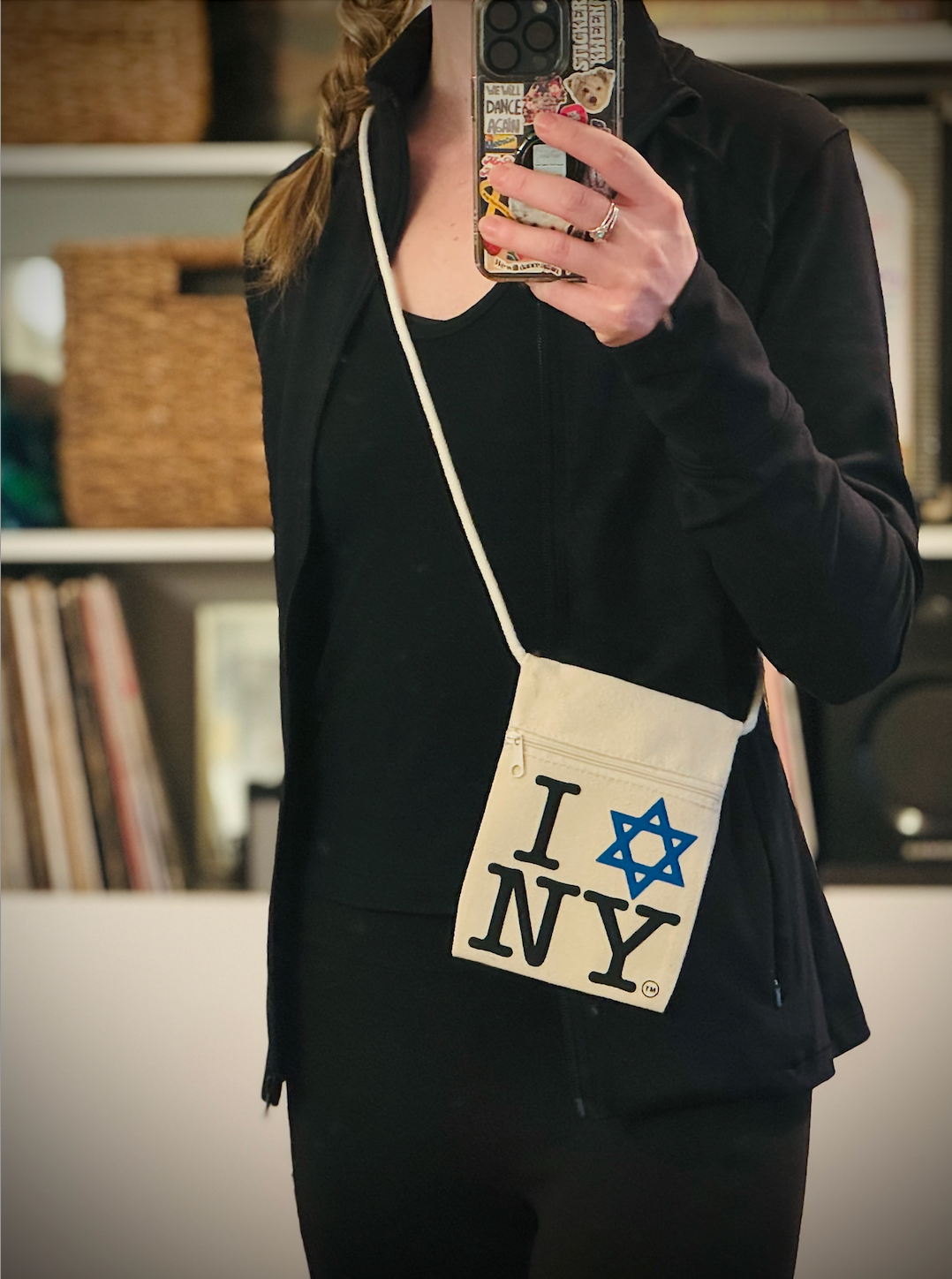 I LOVE NEW YORK Canvas Cross Body Bag/Phone Holder