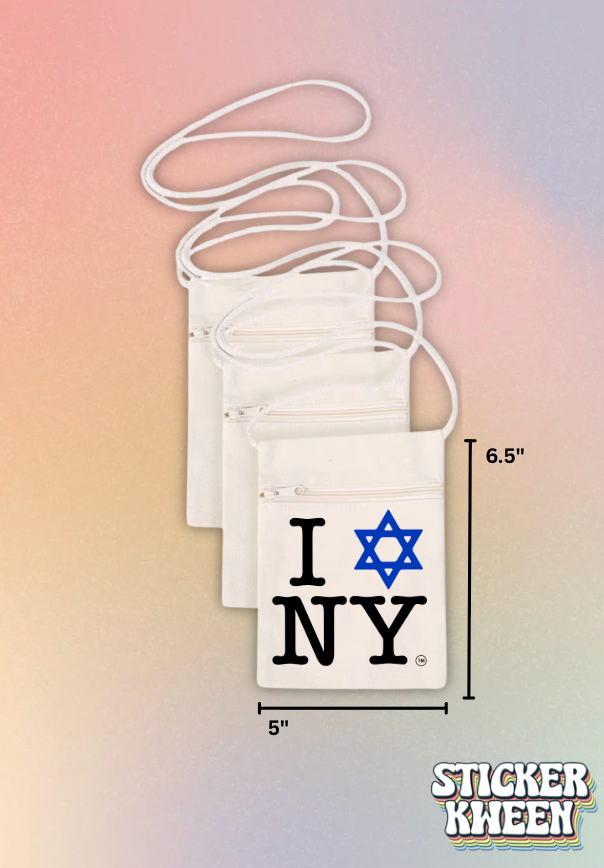 I LOVE NEW YORK Canvas Cross Body Bag/Phone Holder