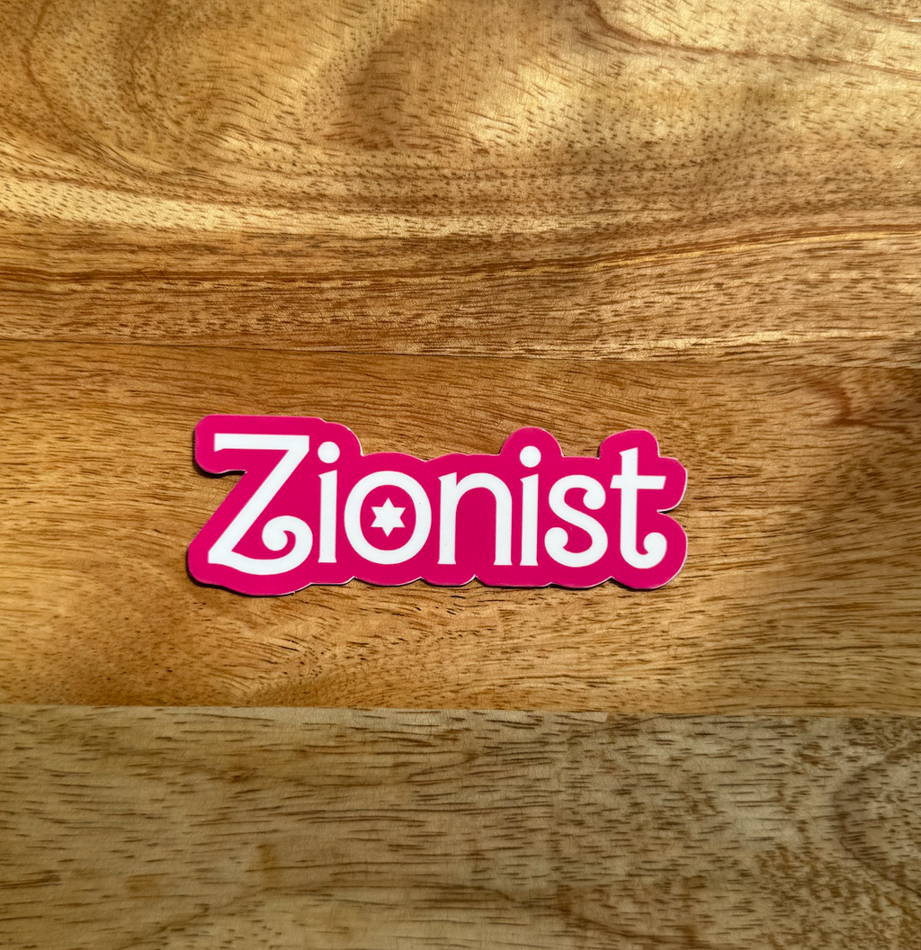 Pink Bubble Letter Zionist Sticker