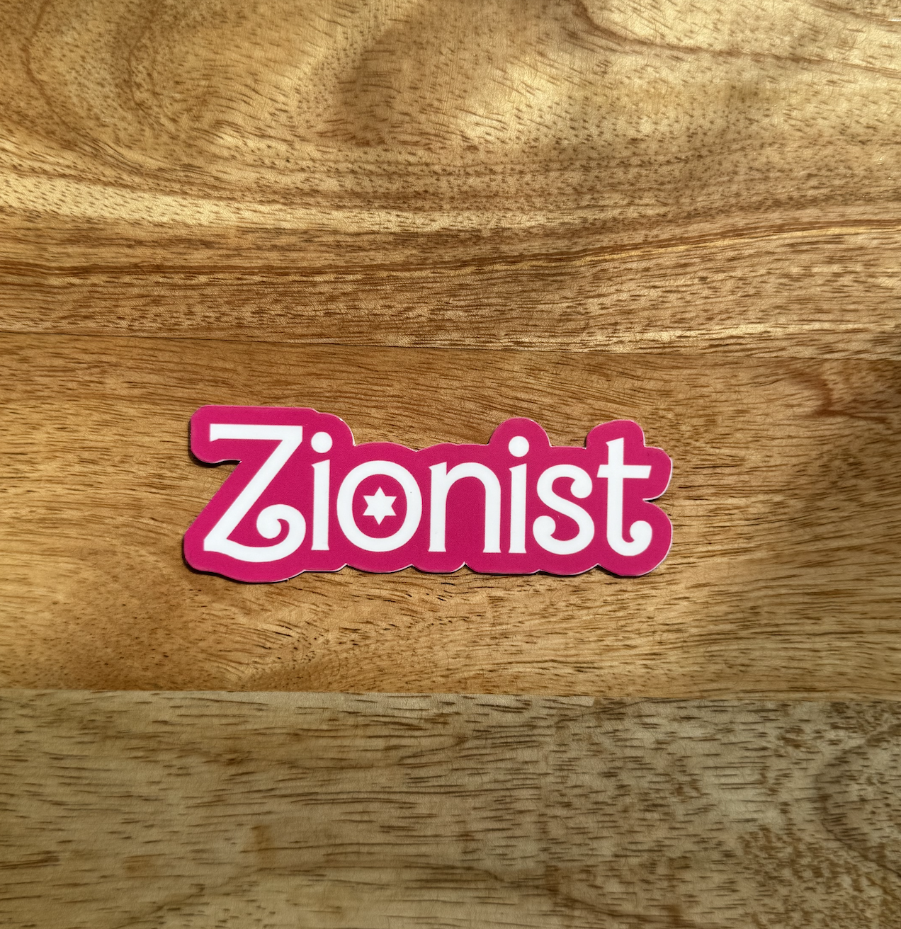 Pink Bubble Letter Zionist Sticker