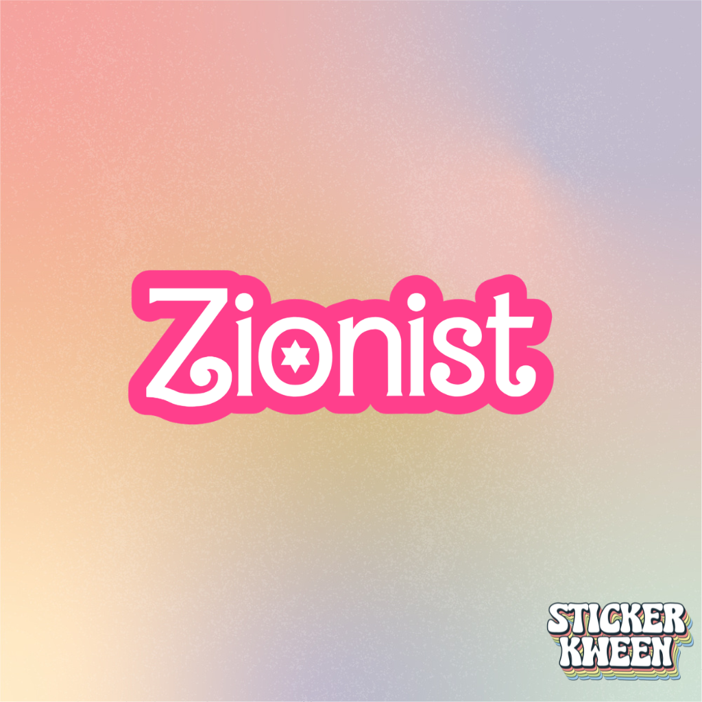 Pink Bubble Letter Zionist Sticker
