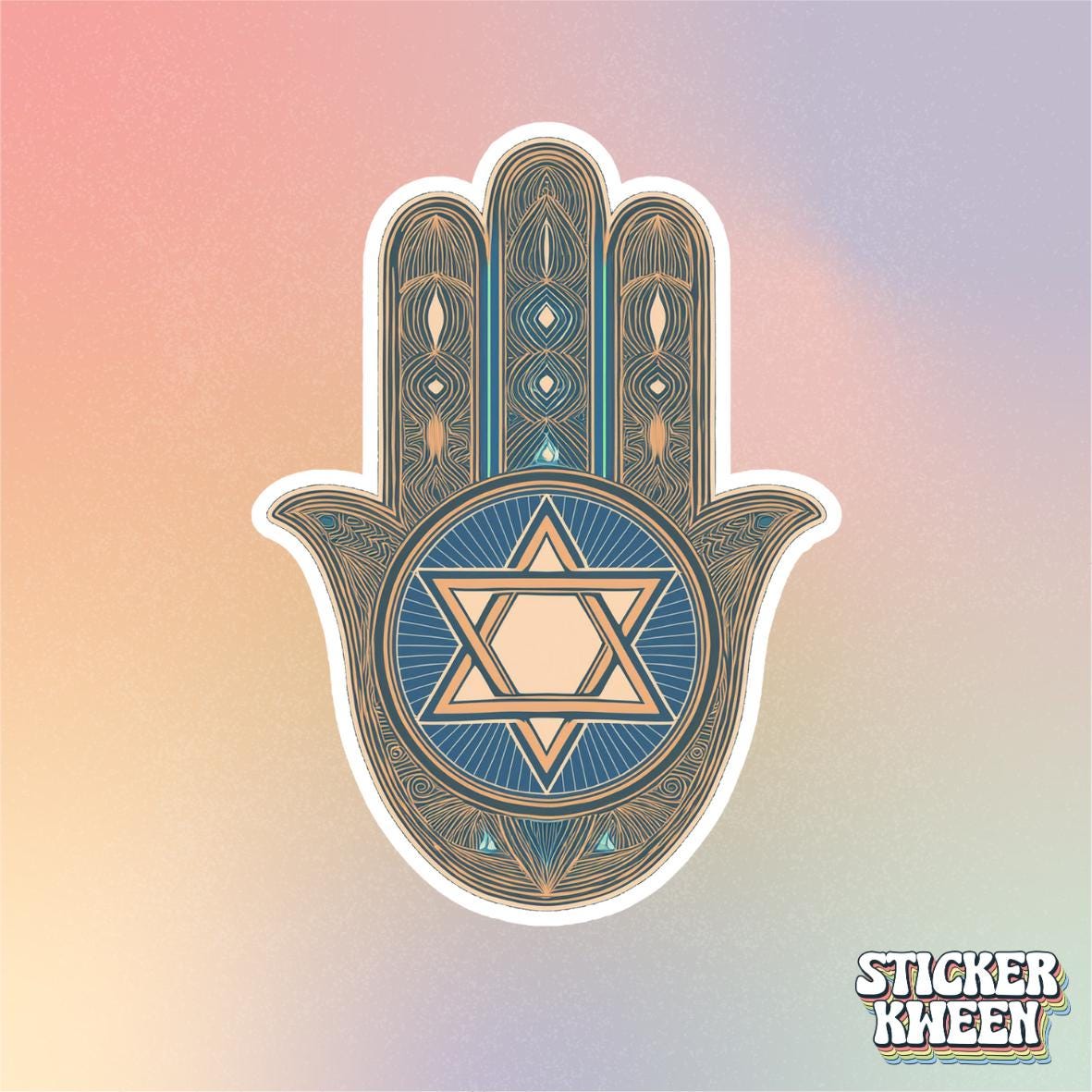 Hamsa Magen David Sticker