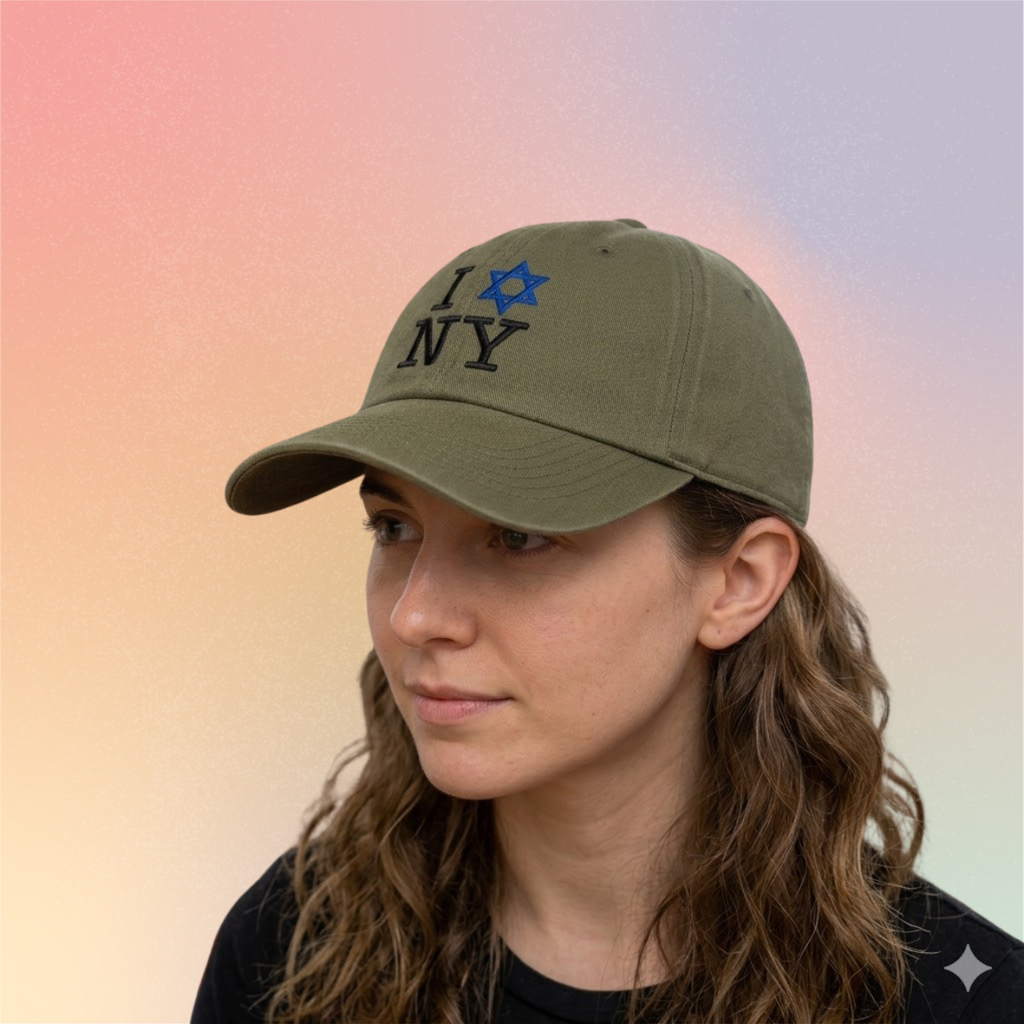 I Love NY Jewish Star Embroidered Baseball Cap | New York Jewish Pride