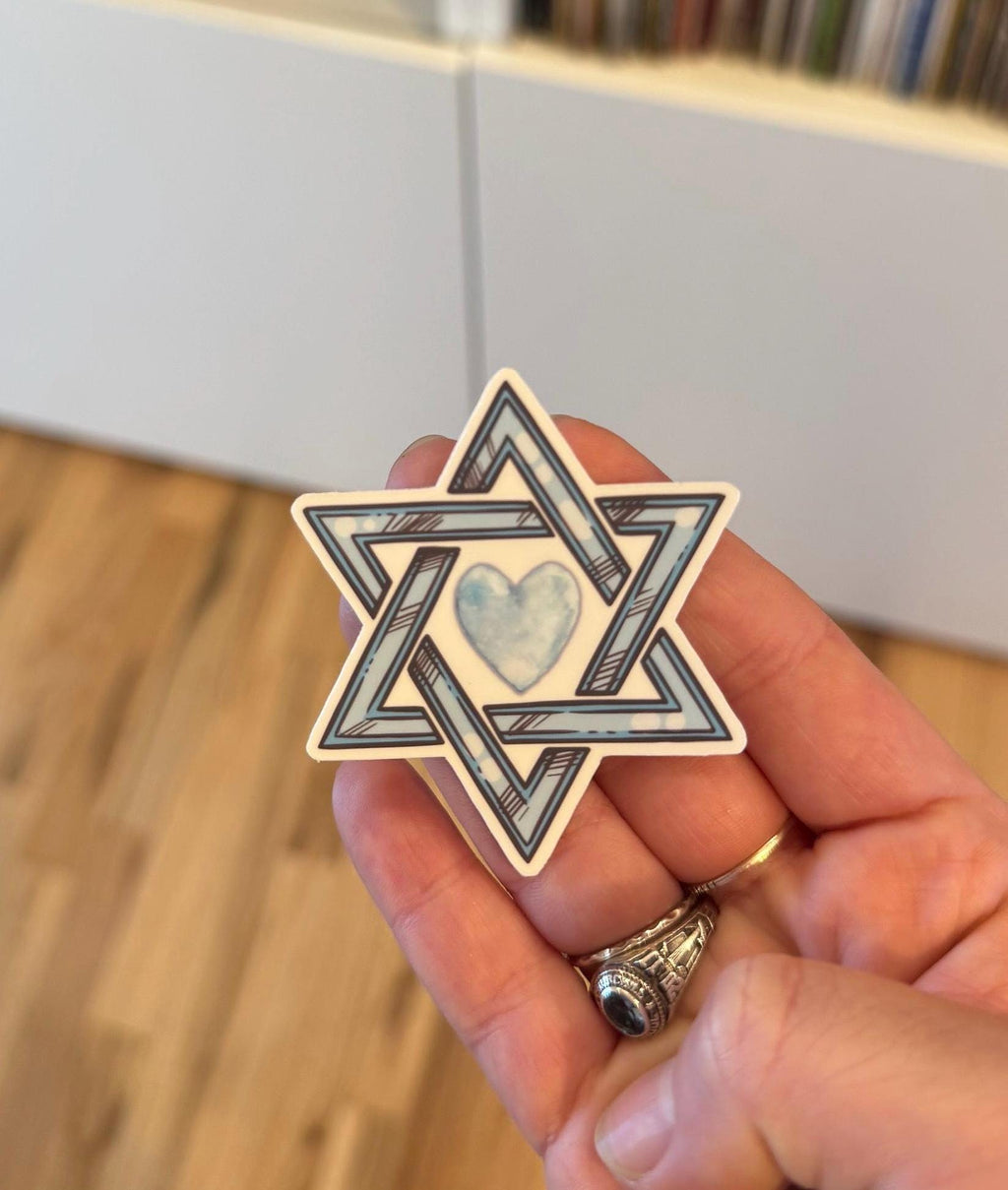 Magen David Heart Sticker