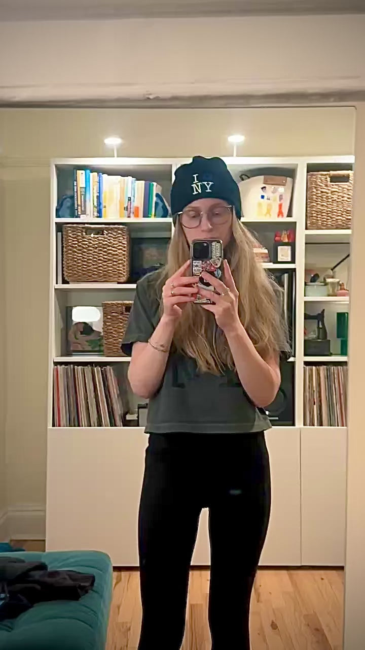 I Star of David Love NY Knit Embroidered Beanie | Jews Love New York