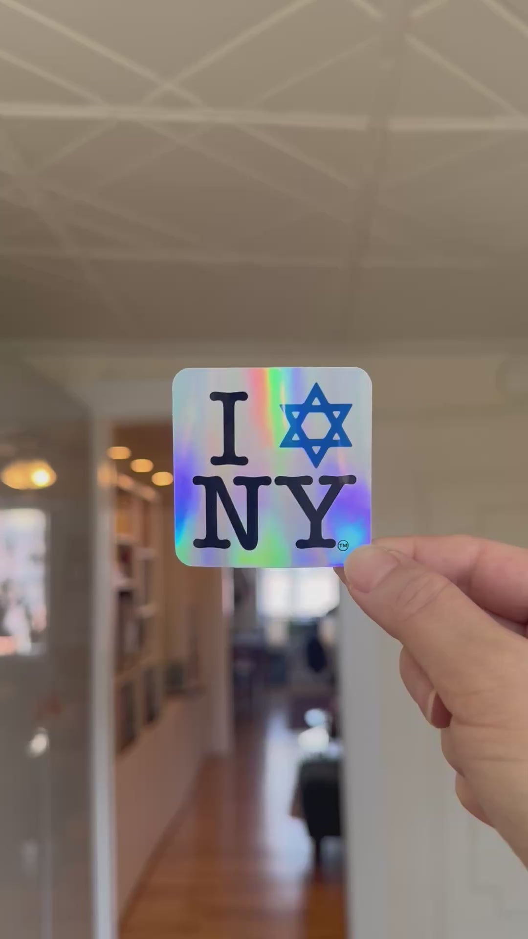 I LOVE NEW YORK Jewish Star HOLOGRAPHIC Stickers