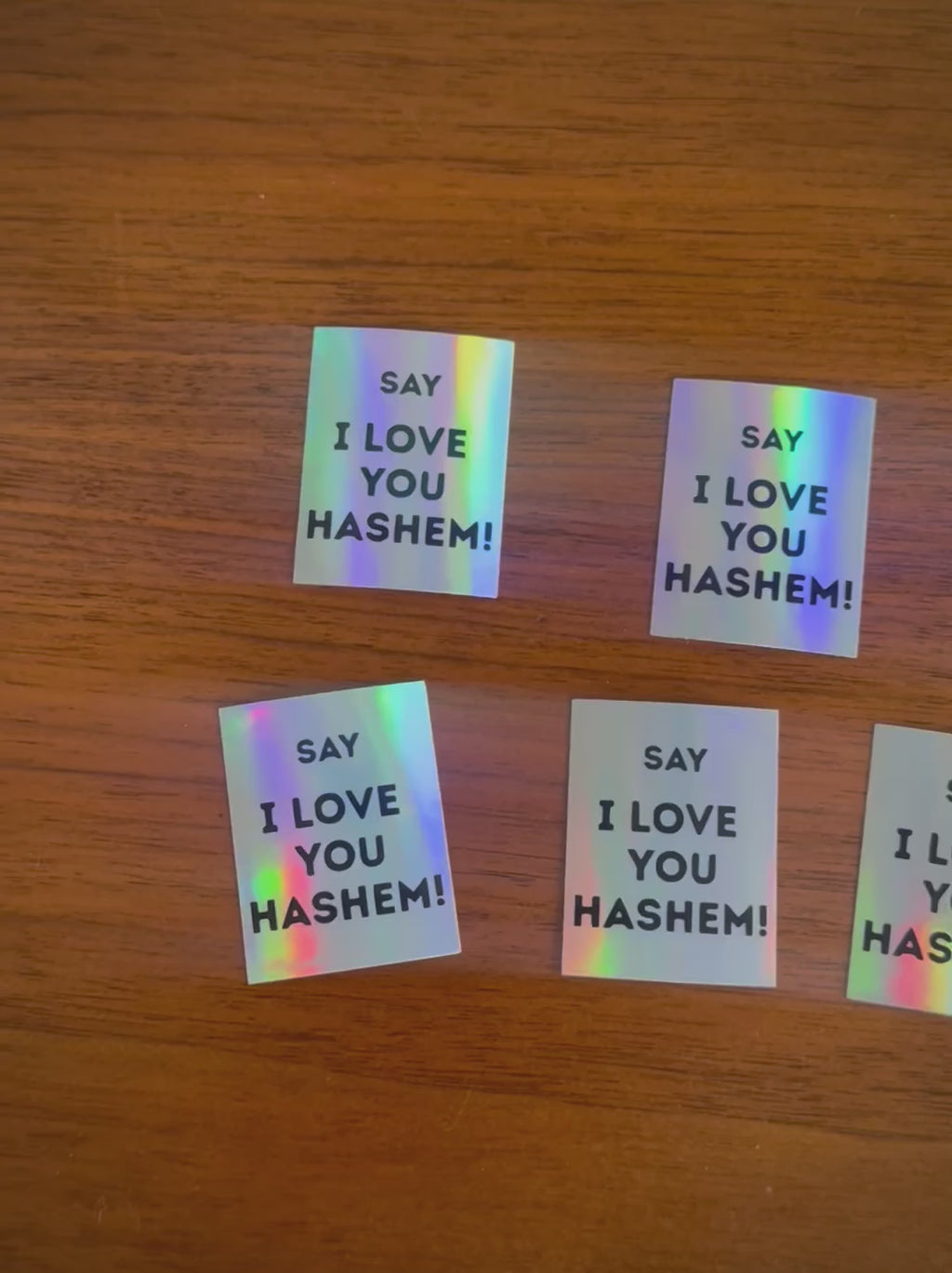 SAY I LOVE YOU HASHEM! Holographic Waterproof Sticker