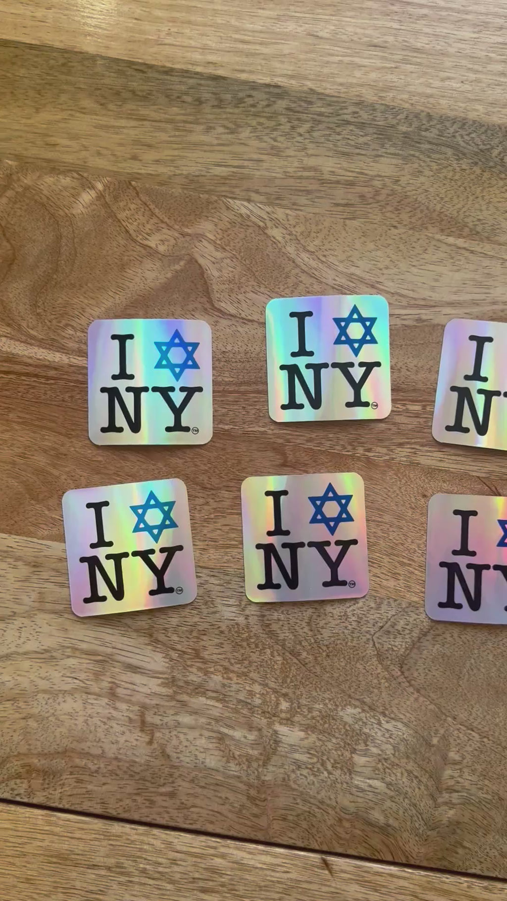 I LOVE NEW YORK Jewish Star HOLOGRAPHIC Stickers
