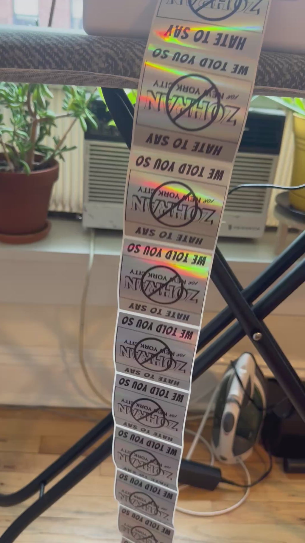 HATE TO SAY WE TOLD YOU SO (Zohran Mamdani) (100pc) Holographic & Clear Thermal Stickers